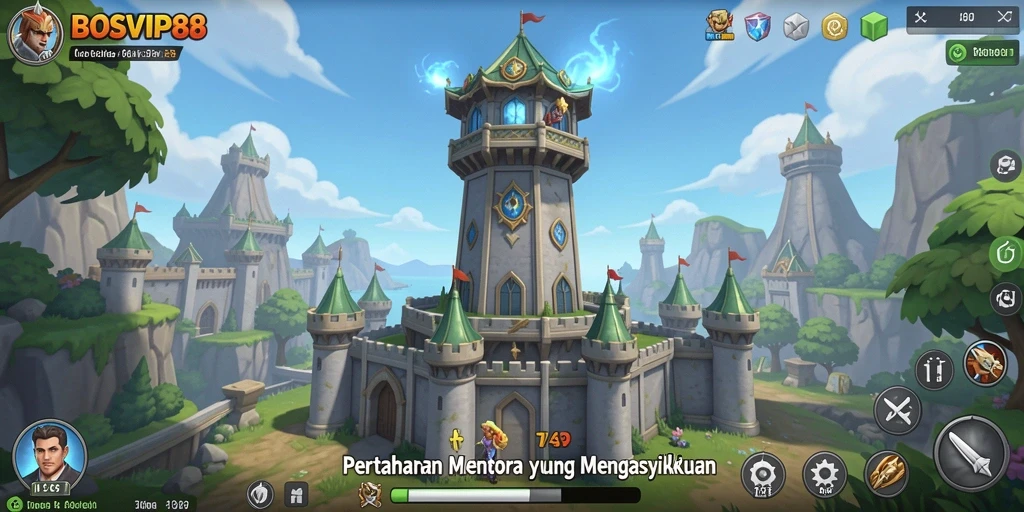 Gameplay Tower Defense yang seru dan penuh strategi.