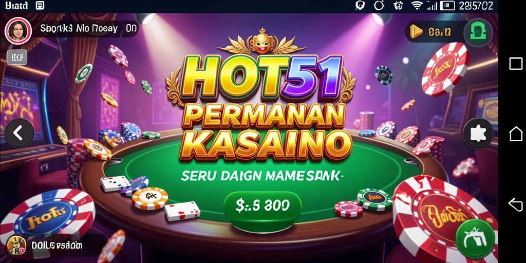 Tampilan gameplay HOT51 yang mendebarkan dengan tema kasino.