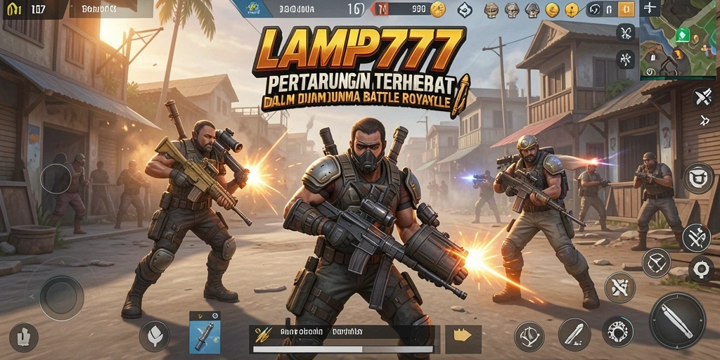 Gameplay intens dan seru dalam LAMPU777 dengan pertarungan Battle Royale.