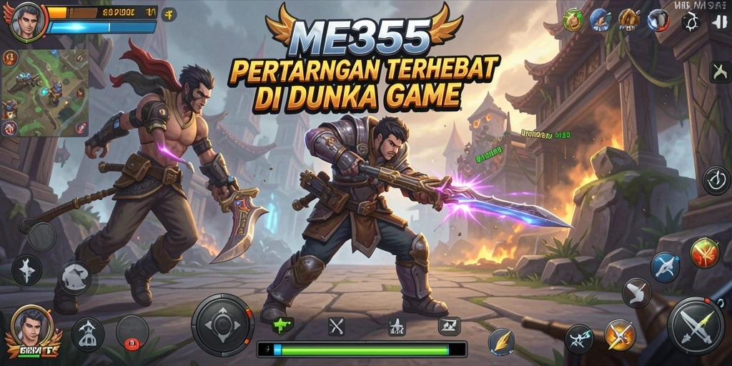 Screenshot ME355 menunjukkan pertarungan seru antara karakter dengan efek visual menakjubkan.