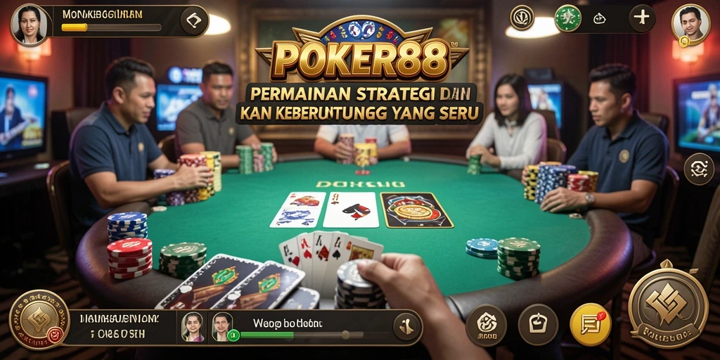 Tampilan seru gameplay POKER88 yang penuh strategi.