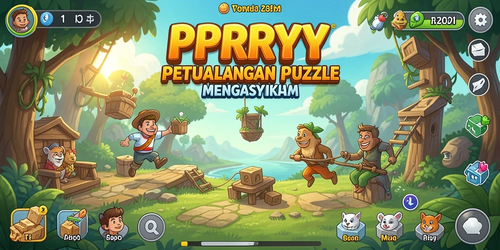 Screenshot gameplay PPRRYY menunjukkan momen seru saat menyelesaikan teka-teki.