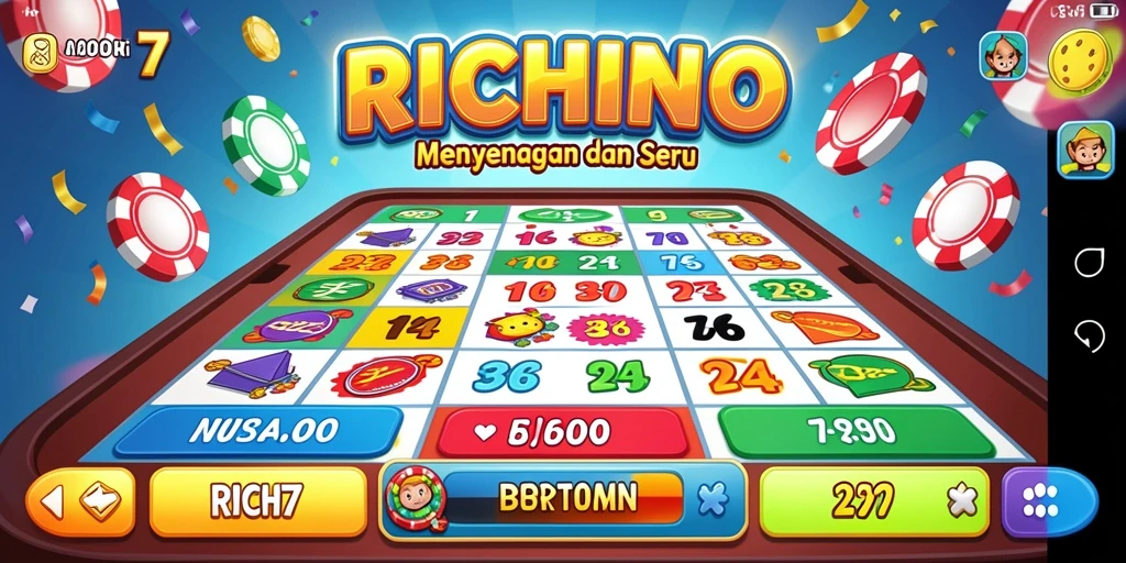 Tampilan gameplay seru dalam RICH7 yang memukau.