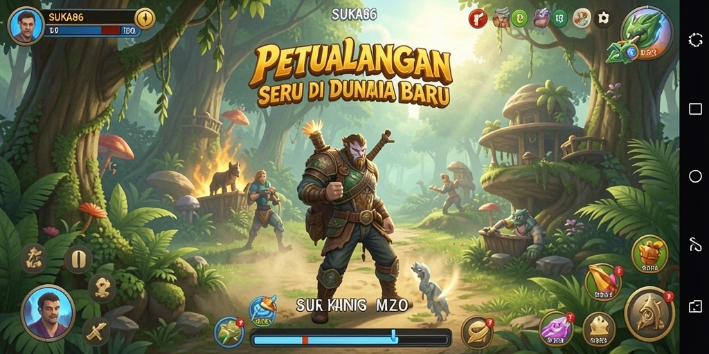 Tampilan gameplay SUKA86 dengan petualangan menakjubkan di dunia luas.