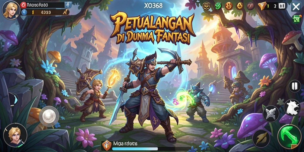 Tampilan gameplay XO368 yang penuh aksi dan eksplorasi petualangan.